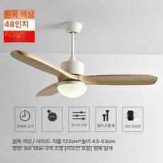 천장형 거실용 실링팬 조명 천정 초슬림 디자인 리모컨, 499 한정판 화이트 리모컨 화이트 48인치, 기본 색상