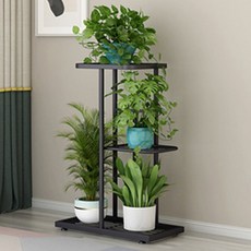 업위드 3단 조립식 철제 화분선반 정리대 받침대 철제식물선반 철제화분정리대 베란다화분정리대, 화이트