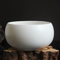 발우공양그릇 도자기 그릇 체험 공양 사찰 밥그릇 차 모래 사발 스님, 화이트 12.7 cm 루보, 1개