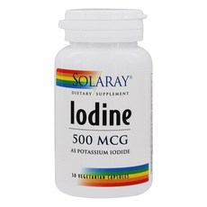SOLARAY 碘補充素食膠囊 500mcg, 1個, 30 件