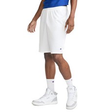 Champion 남성용 메시 반바지 C 로고 23 cm (9 인치) Champion 남성용 9인치 메시 반바지 C 로고 블랙., 표준, 화이트 - C 패치 로고