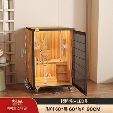 대형 고양이 케이지 캣타워 애견 빌라 실내 놀이터 조립식 내추럴우드컬러, 1개, 내추럴 우드 60 x 60x90 철문 아파트