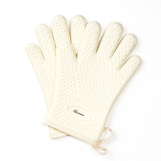 레브홈 실리콘 2겹 주방 오븐 장갑, 1개, 크림베이지