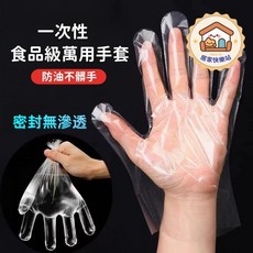 一次性手套 100入 透明 PE手套 拋棄式手套 廚房手套, 1個, 【標準型】100入一袋
