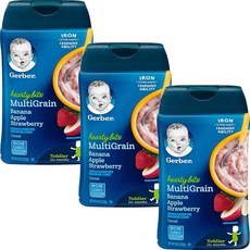 거버 Gerber 아기 시리얼 바나나 사과 딸기 믹스 226g x3팩 Multigrain Cereal Banana Apple Strawberry, 상품상세참조, 3개