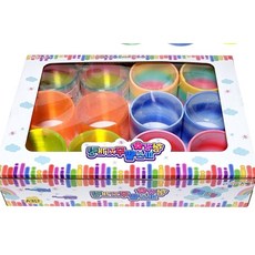 단체 형광 판촉물 파스텔 매직링 레인보우링 12개 무지개링 선물