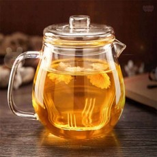 만두상점 내열유리 차포트 500ml 내열유리투명차거름망티포트