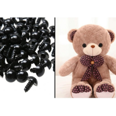아이레노 DIY 인형 눈세트 나사형 고정 와셔 블랙 눈알 인형 부속 소품, 1개, 블랙 set