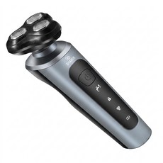 SOLEV 삼중 부유날 전기면도기 밀착면도 잔여물 없음 전신방수 USB 고속충전 장시간사용 출장 휴대 남성 면도기, 은색, S600