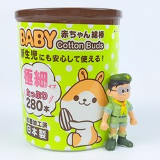 SANYO 嬰兒棉花棒 極細軸 280入 日本製 新生兒適用, 1個, 嬰兒棉花棒280入(極細軸)