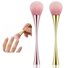 몰레인 2Pcs 네일 더스트 브러시 부드러운 아트 파우더 리무버 브러시 메이크업 먼지 청소용 딥 아크릴 매니큐어 블러셔 여성 생일 선물용