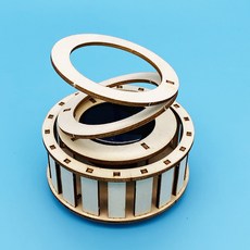 臺灣熱銷 博燃科敎木質益智科敎玩具diy小製作材料包兒童手工模型科學玩具, 太陽能雙環材料包, 1個