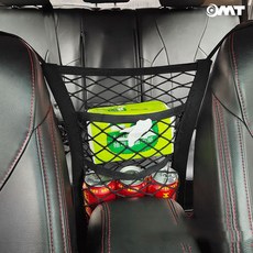 오엠티 차량용 3포켓 수납 틈새 그물망 포켓, 블랙, 1개