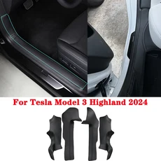 쿠쿠스토어 문짝 씰 보호대 테슬라 모델 3 하이랜드 2024 나파 엔트리 가드 스커프 플레이트 카펫 및 뒷좌, 01 4PCS Set