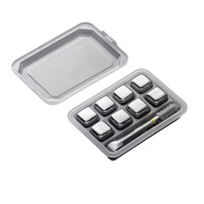 不鏽鋼冰塊組：高效保冷，贈冰夾及收納盒，威士忌冰鎮神器, 1個