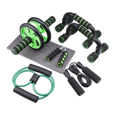 복근 롤러 푸쉬업 콤보 다기능 코어 트레이너 홈짐 운동 피트니스 키트 휴대용 기구, 9. 7Pcs green