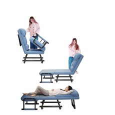 접이식 안락 의자 낮잠의자 간이 베드 휴대용 캠핑 겸용 간편 침대 침대형 흔들의자 흔들, 3. 앉은 너비 55CM   앉거나 누울 수 있다