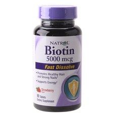 NATROL 納妥 維生素補充錠 5000mcg 草莓口味, 90顆, 1罐