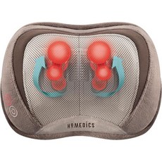 Homedics 홈메디컬 백 앤 넥 마사지기 열이 휴대용 시아츠 전신 마사지 베개 상·하 등 목 어깨 대상으로 가정 사무실 여행용 경량 블랙, Brown, 1 Count (Pack of 1)