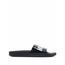 모스키노 모스키노 엠보스드 로고 슬라이더 샌들