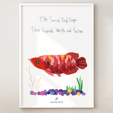 퍼플더스트 아로와나 물고기 그림 포스터, 1.아로와나 홍룡_A4, 포스터만