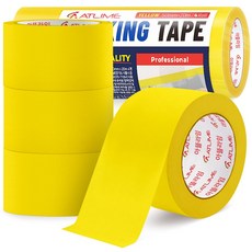 아뜰라임 도장 커버링 종이 컬러 마스킹 테이프 노랑 50mm x 20m, 4개