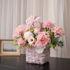 리틀달링카네이션바구니set 35cm 조화 인테리어 어버이날 스승의날 선물, 1개