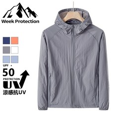 冰絲防曬外套 UPF50 抗UV 涼感透氣 戶外運動騎行釣魚防曬衣, 深灰色（透氣防曬吸濕速乾）,2XL建議體重62-70