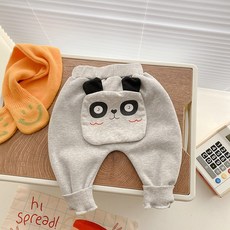 STARDOOR 嬰幼兒立體獸面拉絨綁帶褲