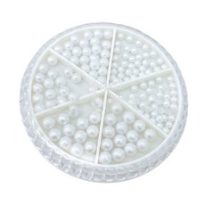 青可 Ching co 飾品868 綜合圓盤磨砂珍珠美甲飾品 美甲裝飾材料, 珍珠白