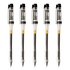 동아 파인테크 볼펜 단색 캡방식, 5개, 0.4-블랙