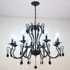 미니샹들리에 조명 샹들리제 디자이너 램프 식탁 전등, 블랙+화이트 백색광