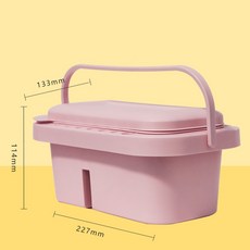 多功能彩繪洗筆桶 手提式繪畫工具調色盤顏料盒三件組, 04-多功能洗筆筒/粉色