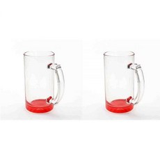 [ 1259504 ] 2피스 맥주 빈 투명 유리잔 473.2ml 하단 그라데이션 레드 머그 승화 인쇄 열 전달 염료 코팅, [ 1259504 ] 2피스 맥주 빈 투명 유리잔 47