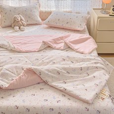 초정상점CHOJEONGSTORE 여름홑이불 쿨링이불 차렵이불, 가드니아 여름 - 투명 고양이, 싱글 침대 150x230 cm
