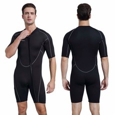 씨스킨 남성 3mm 숏티 잠수복 여성 전신 앞 지퍼 스노클링 카약 수영용, Men's Shorty, X-Small