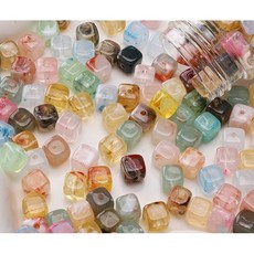 백지마켓 비즈 공예 diy 골라쓰는 6mm 아크릴 사각 비즈, 1개, 혼합색상