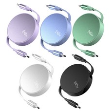 레모토 C to C 240W 릴케이블 초고속 고속 충전 길이조절, 1개, 화이트, 1m