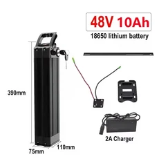 접이식 자전거 배터리 48V 36V 20ah 내장형 BMS 실버피쉬 250W-1000W용 바팡 모터 키트 2A 충전기 포함, 05 48V 10Ah