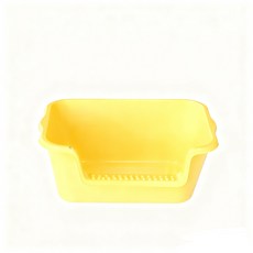 CBB&Pet supplies 超大開放式貓砂盆，加高防濺，附貓砂墊，寵物貓咪用品, 黃色, 1個