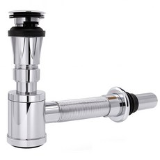 바스원 국산 세면대 부속품 배수관 자동 팝업 높이 조절 벽면용 일체형 트랩, 1개