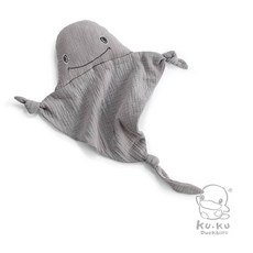酷咕鴨 KUKU PLUS 寶寶多功能安撫巾-魟魚灰, 灰色