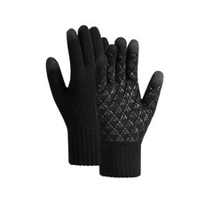 SOF 오브voyami 남성용 겨울 터치스크린 장갑 - 보온 폴라 플리스 운전 스마트폰 및 태블릿용 미끄럼 방지 그립 블랙. XL 158604