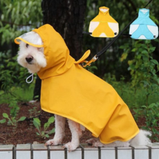 강아지우비 레인코트 산책용 반려견 우비 강아지 판초 방수, 1개, 옐로우