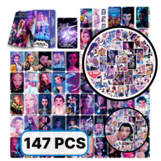 케이팝 데몬 헌터스 카드팩 60종 + 스티커 87종 케데헌 굿즈, 147개