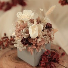 波希米亞秋日森林香氛擴香花禮 (贈送5ml香氛油), 紅橘