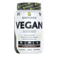 Bodylogix 素食蛋白質, 頹廢巧克力, 1個, 908g