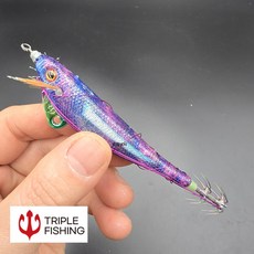트리플 이카마린 조개 트릭 삼봉 에기 한치 심해갑오징어 조개트릭 낚시, 110 #7 퍼플 소라, 1개, 10g
