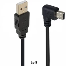미니 소형 USB 위 아래 왼쪽 오른쪽 각도 90도 2.0 5핀 케이블 카메라 MP4 태블릿 0.25m 1.5M 3M, 03 3.0M, 05 Left