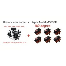 MG996 6 DOF 로봇 암금속 발톱 포함 Arduino DIY 키트 3D 파일 ESP32 프로그래밍 로봇용 180360, Kit 2 180 degrees, A